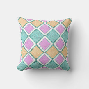 Pastel Harlekijn Prisma Diamant Patroon Kussen