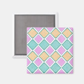 Pastel Harlekijn Prisma Diamant Patroon Magneet (Voorkant / Achterkant)