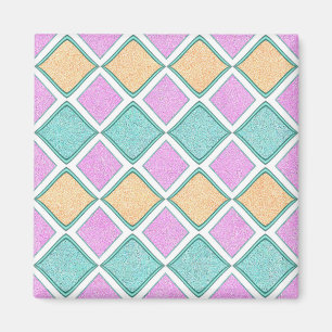 Pastel Harlekijn Prisma Diamant Patroon Magneet