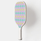 Pastel Harlekijn Prisma Diamant Patroon Pickleball Paddle (Links)
