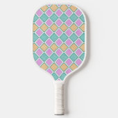 Pastel Harlekijn Prisma Diamant Patroon Pickleball Paddle (Voorkant)