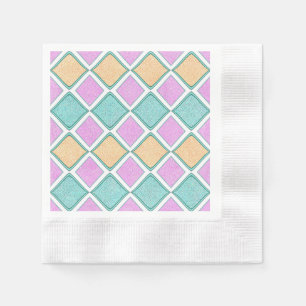 Pastel Harlekijn Prisma Diamant Patroon Servet