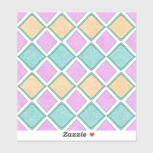 Pastel Harlekijn Prisma Diamant Patroon Sticker (Vel)