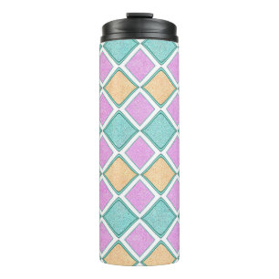 Pastel Harlekijn Prisma Diamant Patroon Thermosbeker