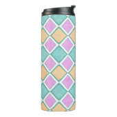 Pastel Harlekijn Prisma Diamant Patroon Thermosbeker (Gedraaid links)