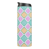 Pastel Harlekijn Prisma Diamant Patroon Thermosbeker (Geroteerd rechts)