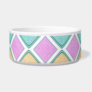 Pastel Harlekijn Prisma Diamant Patroon Voerbakje