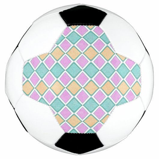 Pastel Harlekijn Prisma Diamant Patroon Voetbal (Voorkant)