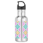 Pastel Harlekijn Prisma Diamant Patroon Waterfles (Achterkant)