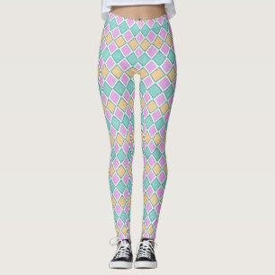 Pastel Harlekijn Prisma Klein Diamant Patroon Leggings
