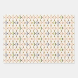Pastel Harlequin Diamonds Verpakkingspapier Inpakpapier Vel