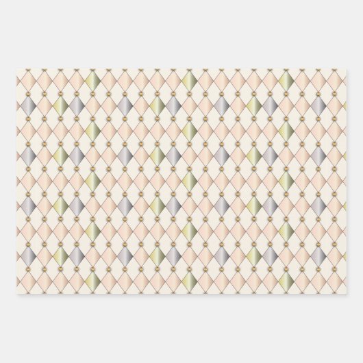 Pastel Harlequin Diamonds Verpakkingspapier Inpakpapier Vel (Voorkant)