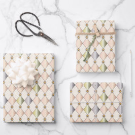 Pastel Harlequin Diamonds Verpakkingspapier Inpakpapier Vel