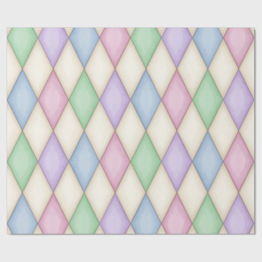 Pastel Harlequin Middeleeuws Sprookje (groot) Cadeaupapier (Vlak)