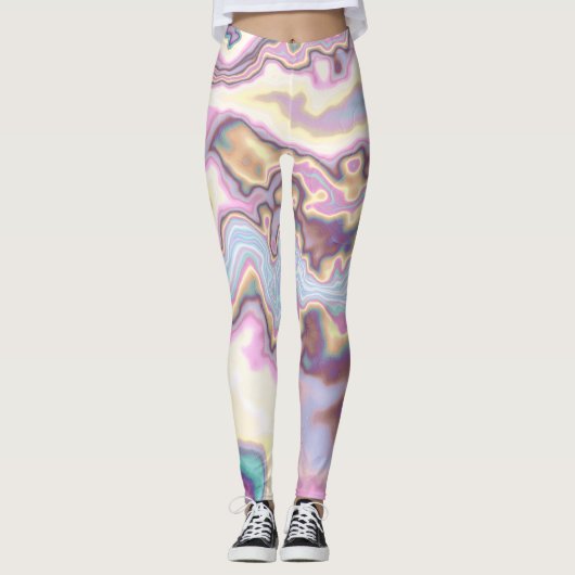 Pastel Harmony Marmerstroom Leggings (Voorkant)