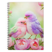 Pastel Harmony: Pluizige zangvogels Notitieboek (Voorkant)