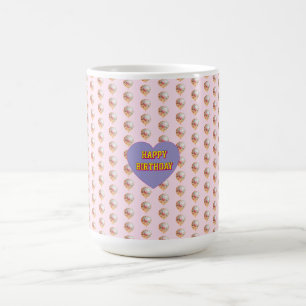 Pastel Hart Ballon Gelukkige Verjaardag Ontwerp Koffiemok