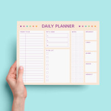 Pastel Hart Dagelijkse Planner Notitieblok