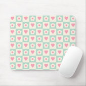 Pastel Hart en Bloem Motief Muismat (Met muis)