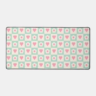 Pastel Hart- en Bloempatroon Bureaumat