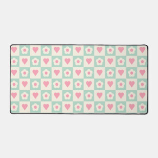 Pastel Hart- en Bloempatroon Bureaumat