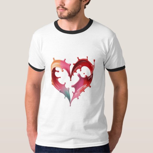 Pastel Hart Grafische T-shirt (Voorkant)