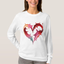 Pastel Hart Grafische T-shirt voor Vrouwen