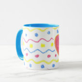 Pastel hart met golven Mok (Voorkant links)