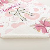 Pastel Hart met Victoriaans lint personaliseren Sherpa Deken (3/4)