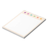 Pastel Hart Notities Memo Blok Notitieblok (Linkerzijde)