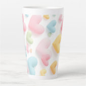 Pastel Hart Patroon Latte Mok (Voorkant)
