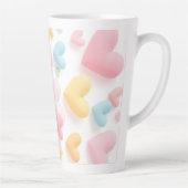 Pastel Hart Patroon Latte Mok (Rechts)
