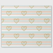 Pastel Hart Strepen Glitter Stijl Patroon (16) Cadeaupapier (Vlak)