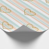 Pastel Hart Strepen Glitter Stijl Patroon (16) Cadeaupapier (Hoek)