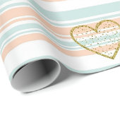 Pastel Hart Strepen Glitter Stijl Patroon (16) Cadeaupapier (Rol Hoek)