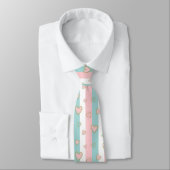Pastel Hart Strepen Glitter Stijl Patroon (2) Stropdas (Gebonden)