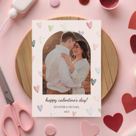 Pastel Harten Arch Valentijn Fotherinnering Feestdagenkaart