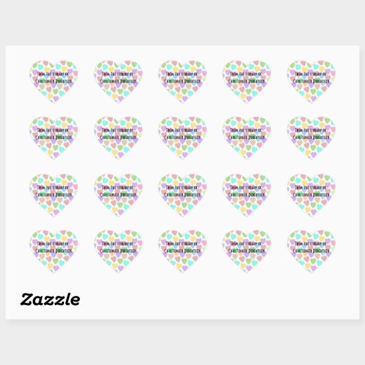 Pastel Harten Design Bookplate Hart Sticker (Vel)