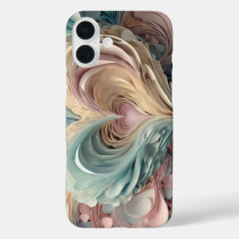 Pastel harten in gesneden papier stijl iPhone 16 plus hoesje