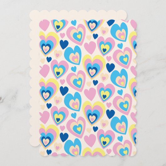 Pastel harten. kaart (Voorkant / Achterkant)