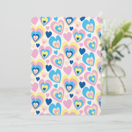 Pastel harten. kaart (Staand voorkant)