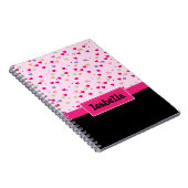 Pastel Harten op Roze Persoonlijk Notitieboek (Rechterzijde)