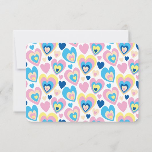 Pastel harten. RSVP kaartje (Achterkant)