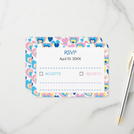 Pastel Harten. RSVP Kaartje
