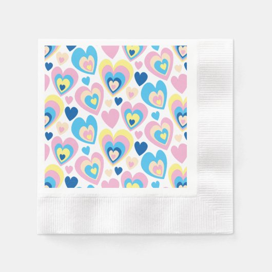 Pastel harten. servet (Voorkant)