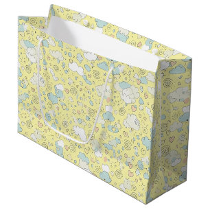 Pastel Harten & Wolken Watercolor Droom (1) Groot Cadeauzakje