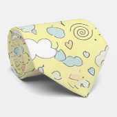 Pastel Harten & Wolken Watercolor Droom (1) Stropdas (Opgerold)
