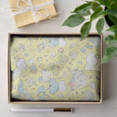 Pastel Harten & Wolken Watercolor Droom (1) Tissuepapier (Geschenk)