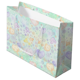 Pastel Harten & Wolken Watercolor Droom (2) Groot Cadeauzakje