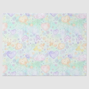 Pastel Harten & Wolken Watercolor Droom (2) Tissuepapier